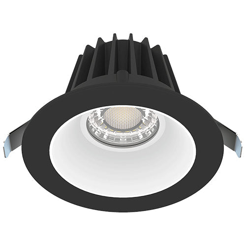 Lotus JXL-COB04-R15W-CCT-BK-4RR-SM-WH, 4" LED Round Black Trim Recessed Economy, 15W, 120VAC, 3CCT, 1230-1390 Lumens, Smooth White Reflector, Dimmable