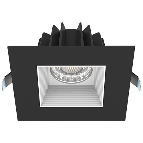 Lotus JXL-COB04-S15W-CCT-BK-4SR-BF-WH, 4" LED Square Black Trim Recessed Economy, 15W, 120VAC, 3CCT, 1200-1290 Lumens, Baffle White Reflector, Dimmable