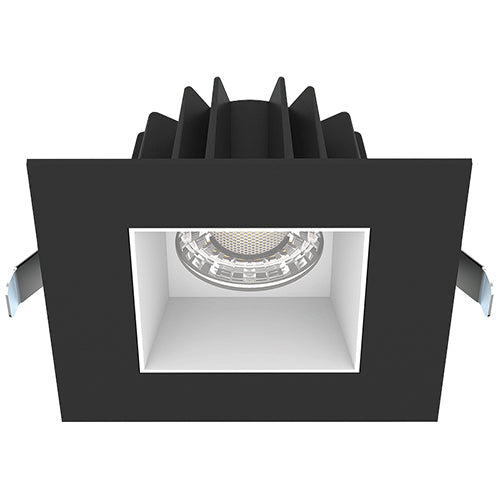 Lotus JXL-COB04-S15W-CCT-BK-4SR-SM-WH, 4" LED Square Black Trim Recessed Economy, 15W, 120VAC, 3CCT, 1200-1290 Lumens, Smooth White Reflector, Dimmable