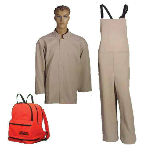 Comentex BPK-HRC4K, 40 cal/cm² Task Wear, Coat/Pant Kit (Khaki) in a Deluxe Backpack