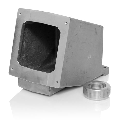 Leviton BX100-M, Metallic 15° Angle Back Box for 100A Pin & Sleeve Inlets and Receptacles, Die Cast Aluminum, 2‘’ NPT, Reduced Included