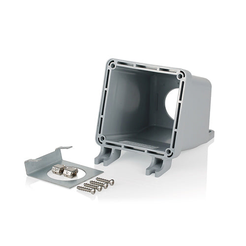 Leviton BX60LEV, Non-Metallic Back Box for LEV Series Pin & Sleeve Inlets and Receptacles, Hub Sold Separately, 60 Amp, 75 Cubic Inch Capacity, Gray