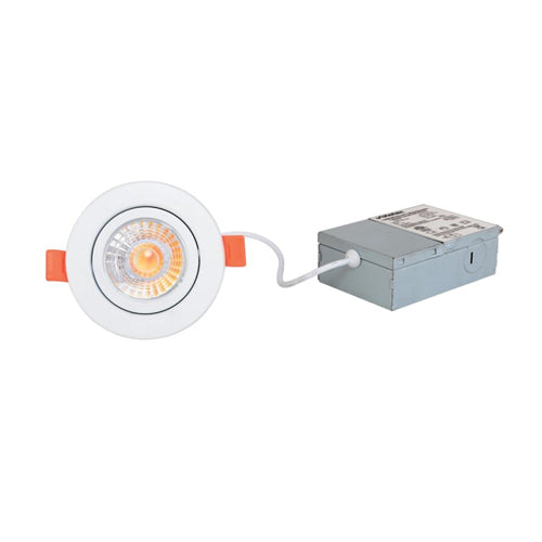 Votatec C3205-5Way/WH, 3" LED Round Gimbal Downlight, 5Way CCT Adjustable, 7W, 560 Lumens, 2700/3000/3500/4000/5000K, 120V, Dimmable, White