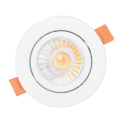 Votatec C5202-3Way/WH, 3" LED Round Gimbal Downlight, CCT Adjustable, 7W, 3000/4000/5000K, 120V, 560 Lumens, Dimmable, White