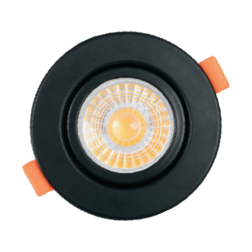 Votatec C5202-3Way/BK, 3" LED Round Gimbal Downlight, CCT Adjustable, 7W, 3000/4000/5000K, 120V, 560 Lumens, Dimmable, Black