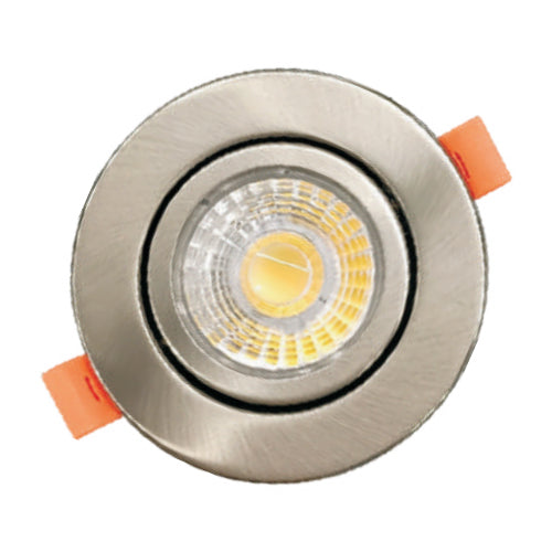 Votatec C5202-3Way/BN, 3" LED Round Gimbal Downlight, CCT Adjustable, 7W, 3000/4000/5000K, 120V, 560 Lumens, Dimmable, Brushed Nickel