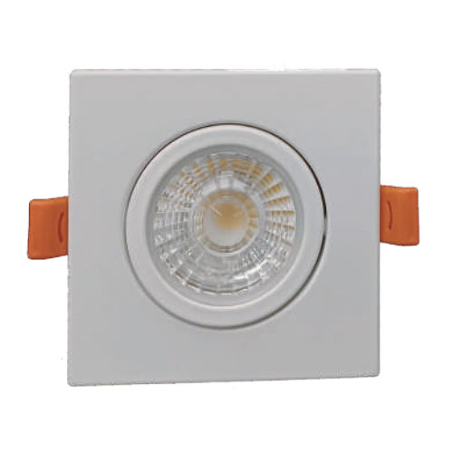 Votatec C5202-3Way/WH/SQ, 3" LED Square Gimbal Downlight, CCT Adjustable, 7W, 3000/4000/5000K, 120V, 560 Lumens, Dimmable, White