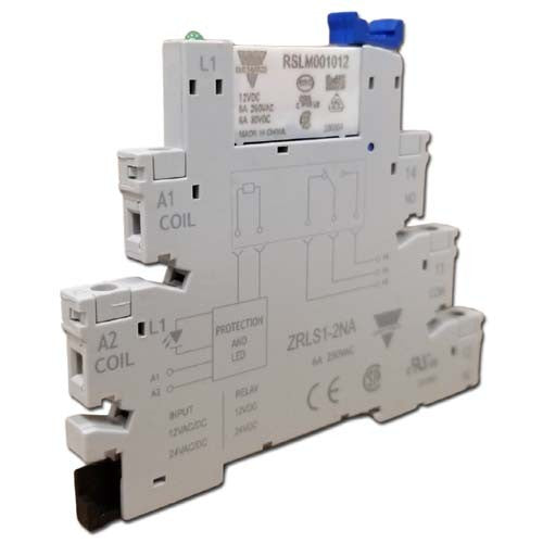 Carlo Gavazzi CARSLM12NA-12VUC, RSLM Slim Relay on DIN Rail Mount Base, 1 Changeover Contact SPDT 6A 250VAC/30VDC, 12VAC/DC Coil