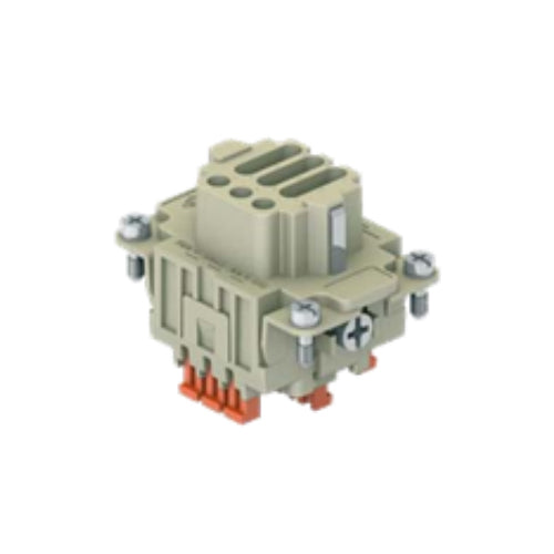 ITC CDSHF06NC, 6A Female Insert,  6 Poles + Ground for Use w/Auto-Short NC Contacts, SQUICH Spring Terminal Connections without Tools, High Density, 250V