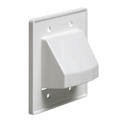 Arlington CE2, 2-Gang Reversible Low-Voltage Cable Entrance Plate, White