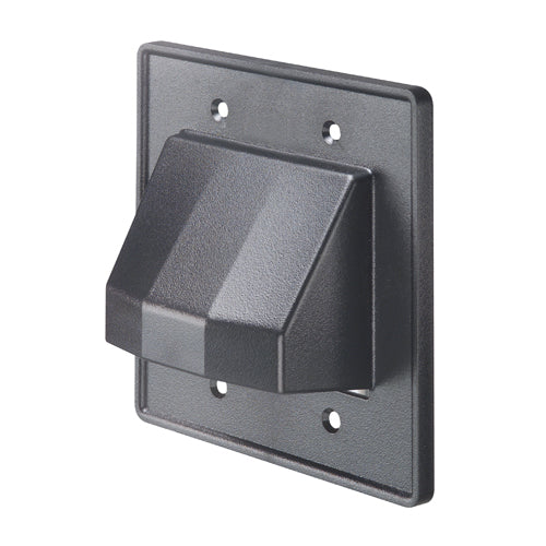 Arlington CE2BL, 2-Gang Reversible Low-Voltage Cable Entrance Plate, Black