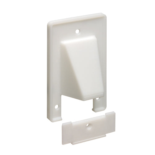 Arlington CER1, 1-Gang Reversible Two-Piece Low-Voltage Cable Entrance Plate, Plastic, White