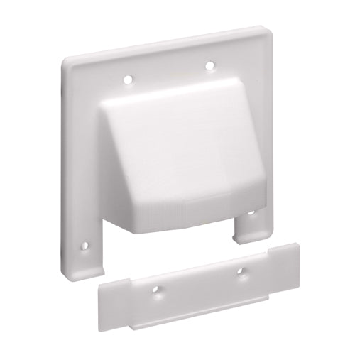 Arlington CER2, 2-Gang Reversible Two-Piece Low-Voltage Cable Entrance Plate, Plastic, White