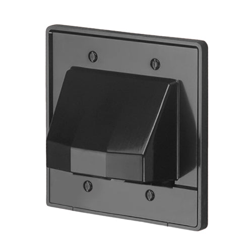 Arlington CER2BL, 2-Gang Reversible Two-Piece Low-Voltage Cable Entrance Plate, Plastic, Black