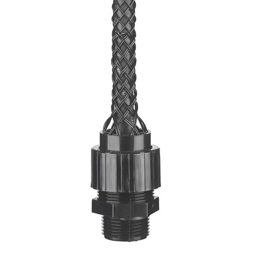 Hubbell CG810NM, Strain Relief Deluxe Cord Grip, Straight Male, 1" NPT Thread with Mesh, Nylon Fittings