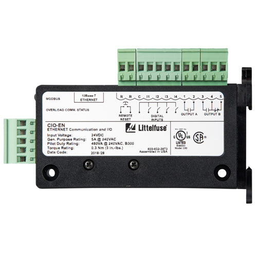 Littelfuse CIO-EN Series, Communication Link to PLC/SCADA/ Monitoring Systems, 0-SPDT, 1-SPST, 12-24VDC