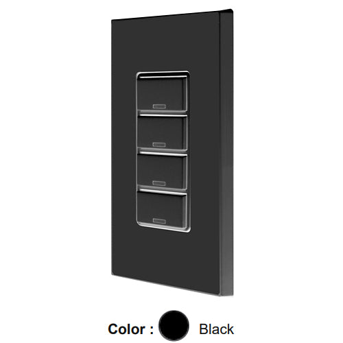 Leviton CKDNK-40E, 4 Button Color Change Kit, For GreenMAX DRC Wireless Room Controller, Black