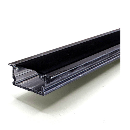 Canolight CL-Alu-510A-BL, Recessed Aluminum Profile 510A with 2 Endcaps & 3 Clips and White PC Cover 10ft, Black