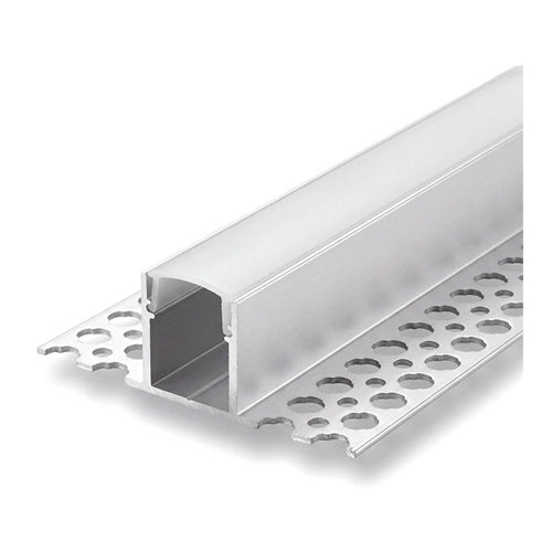 Canolight CL-Alu-5515A-BL, Trimless recessed aluminum profile 5515A with 2 Endcaps & White PC Cover Black