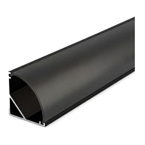 Canolight CL-Alu-601-BL, 90 Degree Surface mount profile 601 with 2 Endcaps & 3 PCS Clips & White PC cover 10ft Black