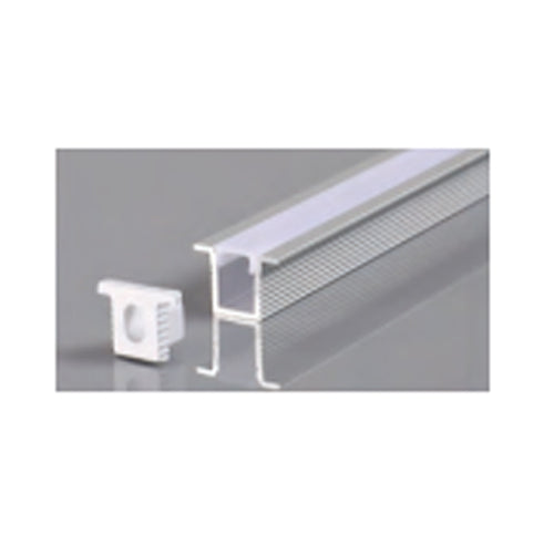 Canolight CL-Alu-0809A-SL, Recessed with Lip Super Slim Aluminum Profile 0809A with 2 ENDCAPS & PC Cover 10ft Silver