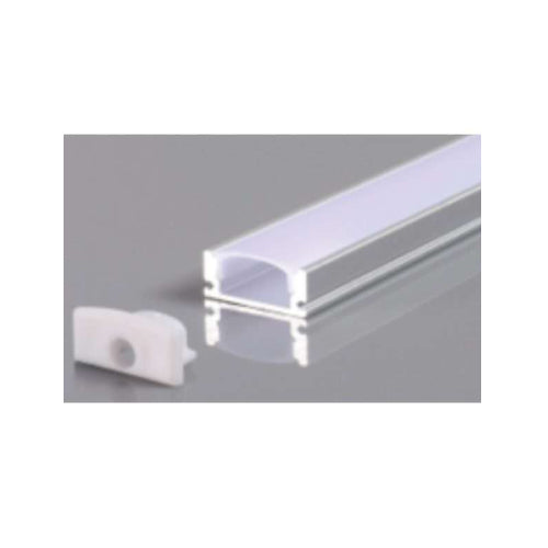 Canolight CL-Alu-509-SL, Surface Mounted Aluminum Profile 509 with 2 ENDCAPS 3 CLIPS & PC Cover 10ft Silver