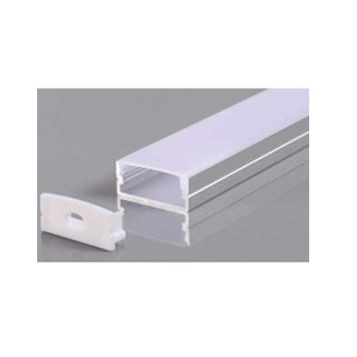 Canolight CL-Alu-617-SL, Surface Mounted/Recessed Aluminum Profile 617 with PC Cover 10ft Silver