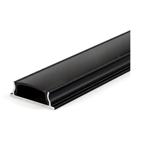 Canolight CL-Alu-640-BL (Bendable series), Up & Down Bendable Aluminum Profile ALU-640 with Black PC Cover 2 end Caps 8ft Black