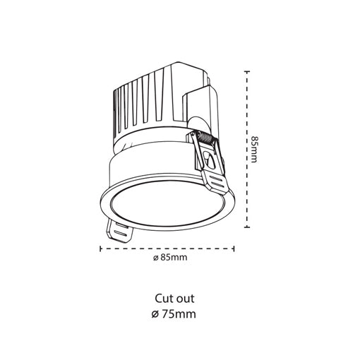 Canolight CL-DL5-R-12W-36D-5CCT, Anti-Glare Recessed Tiltable LED Down ...