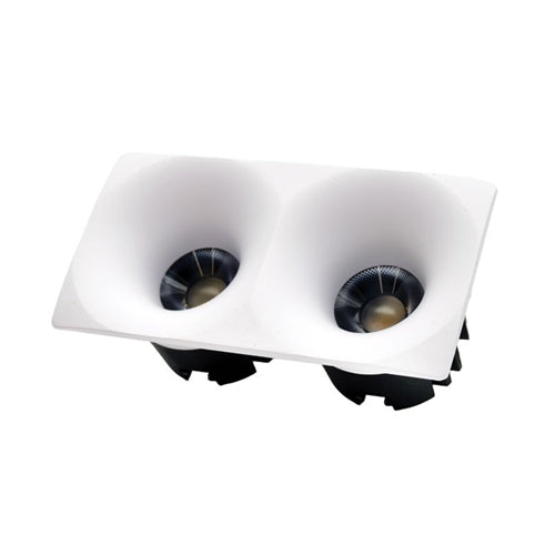 Canolight CL-DL6-D18-5CCT-BL, 3'' Double Square Butterfly Downlight, 18W, 1640 Lumens, 5CCT Adjustable, 120–277VAC, 38° Beam Angle, Black Body