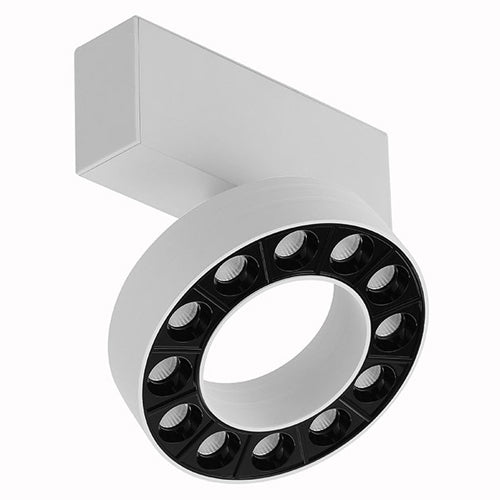 Canolight CL-Halo-D12-3000-WH, Halo Dot 12 Standard Magnetic Light Head, 12W, 950 Lumens, 3000K Soft White, 24VDC, 20 Deg. Beam, Dimmable, White