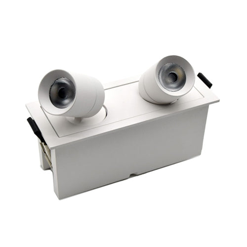 Canolight CL-LBS2-6-5CCT-WH, ﻿ 2 Head LED Recessed Linear Adjustable Spot Light, 6W, 2700K/3000K/3500K/4000K/5000K, 330 Lumens, White