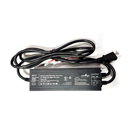Canolight CL-ODR2-CV-96W-24V-DIM, Class 2 Outdoor 5-in-1 Dimming Constant Voltage LED Driver, 96W, Input 100-277 VAC, Output 24 VDC, IP 68