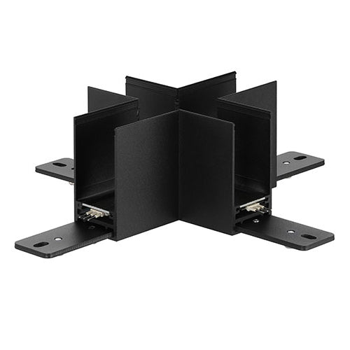 Canolight CL-TrackS-L-CROSS-BL, Surface-Mount Standard Magnet Track Accessory, Cross Corner, Black