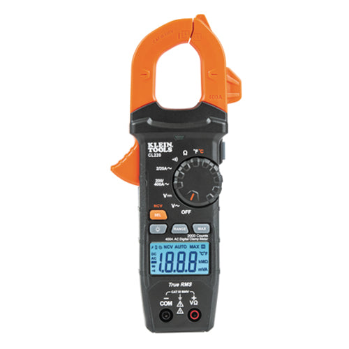Klein Tools CL220, Digital Clamp Meter, AC Auto-Ranging 400 Amp with Temp