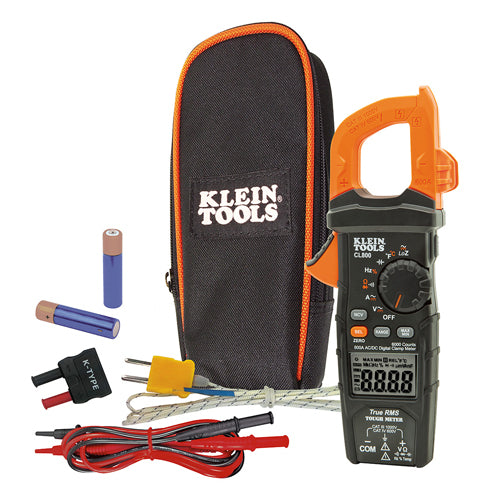 Klein Tools CL800, Digital Clamp Meter, AC Auto-Range TRMS, Low Impedance (LoZ), Auto Off