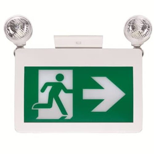 ABB Lumacell CM-PC-L, Plastic Pictogram Combination Unit, 3.6VDC 27W - (2) x 2W LED Heads,120-347VAC Input, White