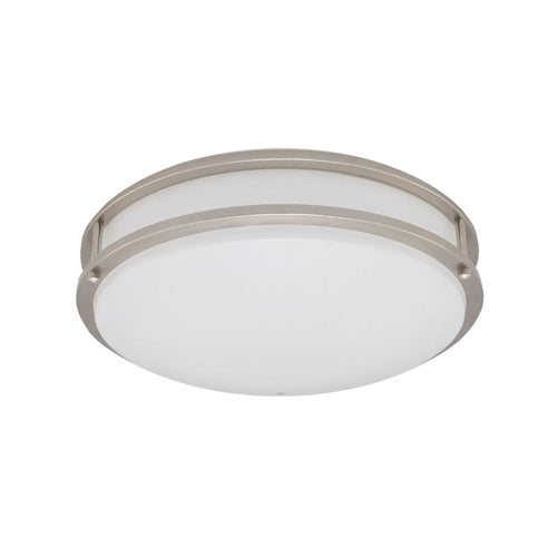 Etlin-Daniels CMM316D-251BNPS4D, 16'' Round LED Flush Mount Ceiling Light, Frosted White Glass Shade, Driver On Board, 25W, 120V, 1750LM, 4000K Cool White, Triac Dimmable, Brushed Nickel