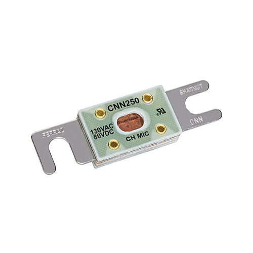 Mersen CNN250, Forklift Truck UL CNN Fuse, Fast-Acting, 130VAC/80VDC, 250A, Blade Type, Visual Indicator