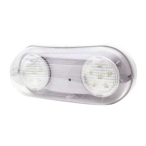 Votatec CR-7112, Waterproof Dual Head Emergency LED Light, 2x1.2W, 120-347VAC, 6500K Daylight, 175 Lumens, Ni-cd Battery, Backup Time 120 minutes