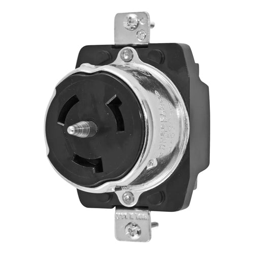 Hubbell CS8169, Receptacles, Black Phenolic, 50A 480V, 3 Pole 4 Wire G ...