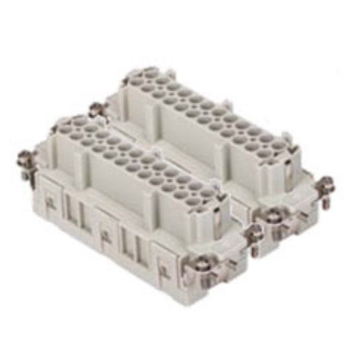 ITC CSEF24(#1-24) + CSEF24N(#25-48), 16A Female Insert, 48 Poles + Ground, Spring Connection, 600V
