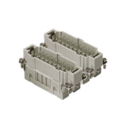 ITC CSEM16(#1-16) + CSEM16N(#17-32), 16A Male Insert, 32 Poles + Ground, Spring Connection, 600V