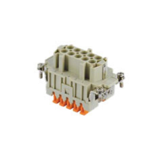 ITC CSHF10, 16A Female Insert, 10 Poles + Ground, SQUICH Spring Terminal Connections without Tools, 600V