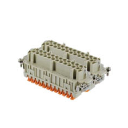 ITC CSHF24(#1-24) + CSHF24N(#25-48), 16A Female Insert, 48 Poles + Ground, SQUICH Spring Terminal Connections without Tools, 600V