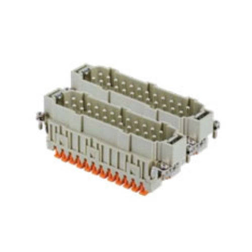 ITC CSHM24(#1-24) + CSHM24N(#25-48), 16A Male Insert, 48 Poles + Ground, SQUICH Spring Terminal Connections without Tools, 600V