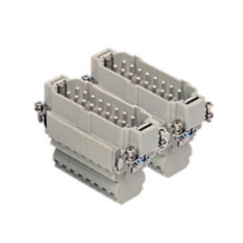 ITC CSSM16(#1-16) + CSSM16N(#17-32), 16A Male Insert, 32 Poles + Ground, Dual Spring Connection, 600V