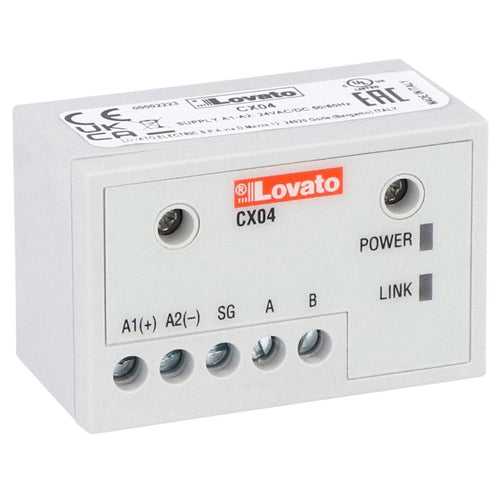 Lovato CX04, RS485 Communication Module for ADXNP, Modbus-RTU Protocol, Supply 24VAC/DC