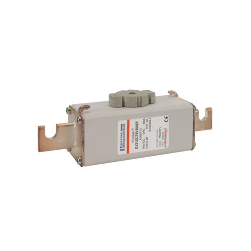 Mersen D121GC75V200EF, Square Body High-Speed Fuse, Fast Acting, Size 121 gR, 750VDC, 200A, With Striker Open Slot Blades