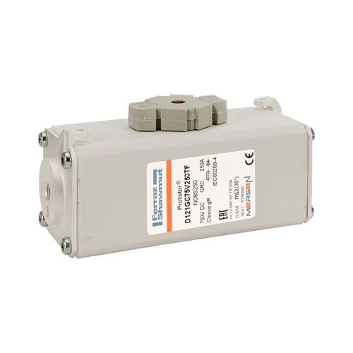 Mersen D121GC75V250TF, Square Body High-Speed Fuse, Fast Acting, Size 121 gR, 750VDC, 250A, With Striker Flush ends metric threads